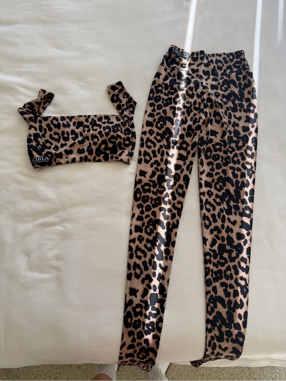 Leopard Print Two-Piece Set - Black & Tan